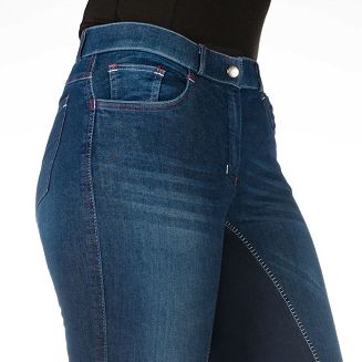 Bryczesy jeździeckie damskie typu Jodhpur HKM Summer Denim z pełnym lejem Alos / 30876169 - 3