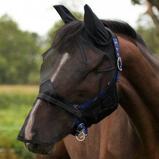 Siatka na głowę konia QHP z ochroną na nos, chroniąca przed owadami /524