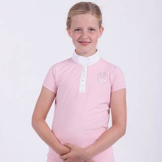 Koszulka konkursowa, młodzieżowa QHP Femmie, Lato 2022 / 8619 Kolor różowy - powder pink