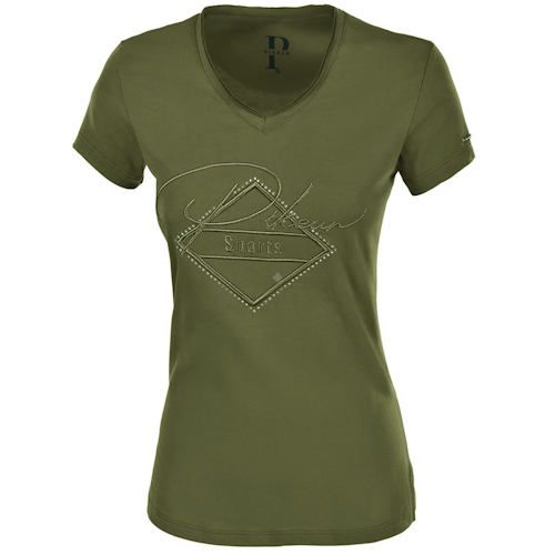 T-shirt  PIKEUR YVA - damska, jeździecka koszulka bawełniana / 523200 olive tree